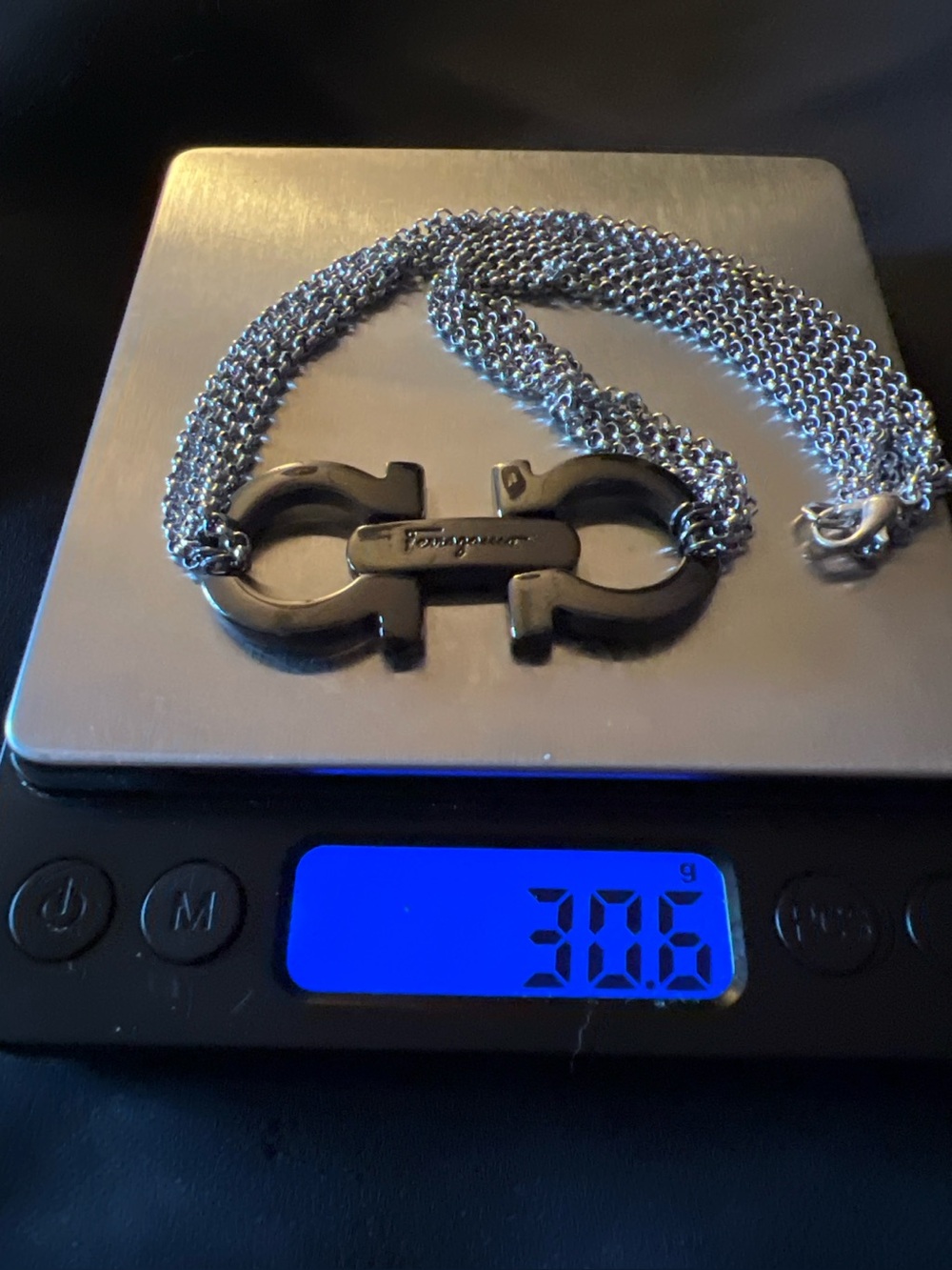 Ferragamo Gunmetal Hardware Necklace | 14.5” Choker - Picture 6 of 8